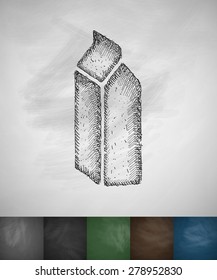 cardboard package icon. Hand drawn vector illustration. Chalkboard Design