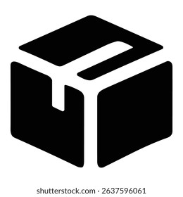 Cardboard package icon representing shipping, delivery, or logistics