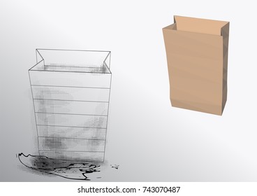 cardboard package on a gray background