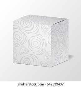 cardboard package  on the grey background. mock up, template. stock vector