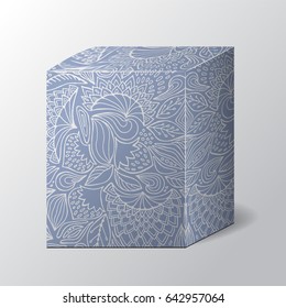 cardboard package  on the grey background. mock up, template. stock vector