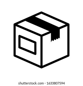 Cardboard, package, packing, shipping vector icon illustration