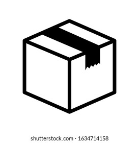 Cardboard, package, packing, shipping vector icon illustration