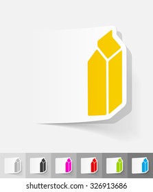 cardboard package paper sticker with shadow. Vector illustration