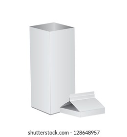 Cardboard package with truncated top. Vector illustration.