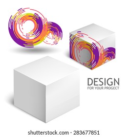 Cardboard Package  White Package Square For Software, Cosmetics, Food And Other Products.  Mock Up Template Ready For Your Design.  Vector Illustration  Isolated On White Background.