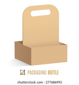 Cardboard packaging for bottles isolated on a white background