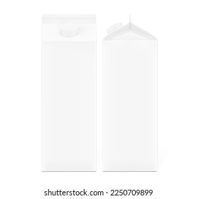 Cardboard packaging box with cap. Front and side view. Vector illustration isolated on white background, ready and simple to use for your design. EPS10.	