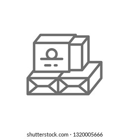 Cardboard packaging for butter line icon.