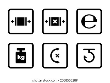 Cardboard packaging icon set vector illustration