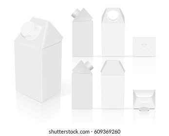 Cardboard packaging for liquid. It's easy to change colors. Mock Up. Vector template