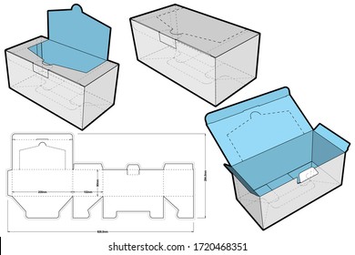 Cardboard Packaging for Masks (Internal measurement 20.5x 10.2 + 9 cm) and Die-cut Pattern. The .eps file is full scale and fully functional. Prepared for real cardboard production.