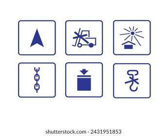 
Cardboard packaging signs sets flat classical square isolation sketch