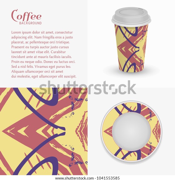 Cardboard Paper Cup Coffee Saucer Modern Stock Vector Royalty