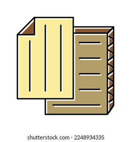 cardboard paper list color icon vector. cardboard paper list sign. isolated symbol illustration