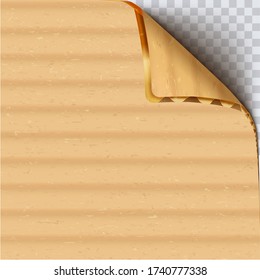 Cardboard paper sheet realistic vector square background