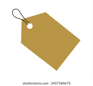 Cardboard Parcel Tag Vector Illustration.