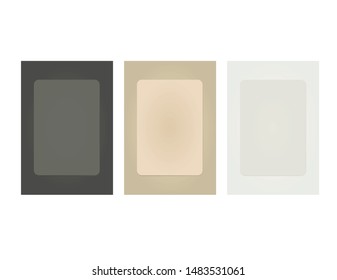 Cardboard photo frame set. vector illustration