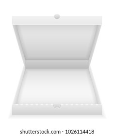 cardboard pizza box empty template stock vector illustration isolated on white background