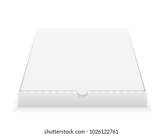 cardboard pizza box empty template stock vector illustration isolated on white background
