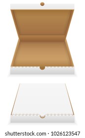 cardboard pizza box empty template stock vector illustration isolated on white background