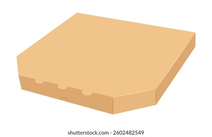 cardboard pizza box vector illustration isolated on white background