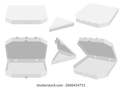 cardboard pizza box vector illustration isolated on white background