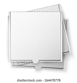 Cardboard pizza box for your design, excellent vector illustration, EPS 10