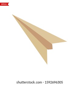 cardboard plane 3d white background. vector