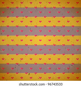 Cardboard print with hearts