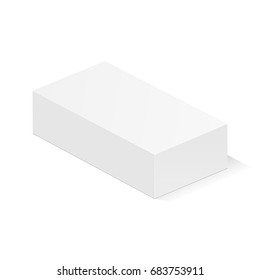 Cajón rectangular de cartón aislado sobre fondo blanco. Caja de embalaje para teléfono móvil o regalo. Ilustración del vector