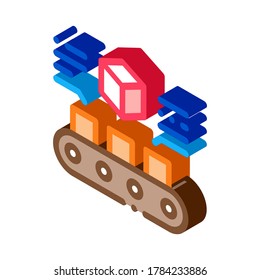 cardboard recycling icon vector. isometric cardboard recycling sign. color isolated symbol illustration