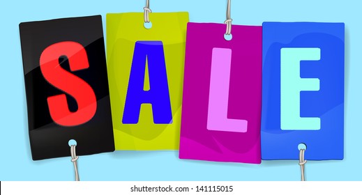 Cardboard Sales Tags. Vector illustration