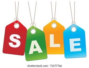 Cardboard Sales Tags. Vector illustration