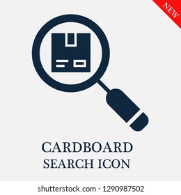 Cardboard search icon. Editable Cardboard search icon for web or mobile.