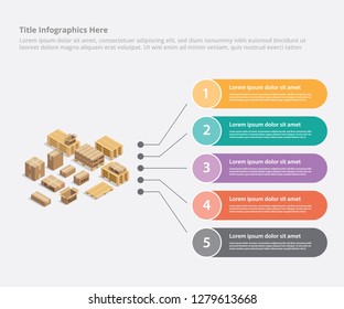 cardboard shipping infographic business data template banner for information statistic - vector illustration