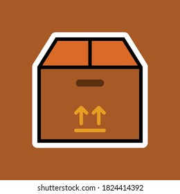 cardboard sticker flat design icon  vector