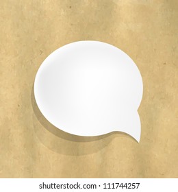 Cardboard Structure With Paper Speech Bubble, Vector Illustration