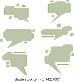 Cardboard Structure With Paper Speech Bubble, Vector Illustration.Blank empty green speech bubbles