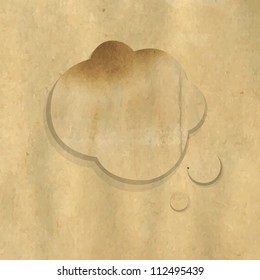 Cardboard Structure With Set Paper Speech Bubble, Vector Illustration