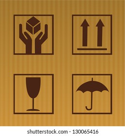 Cardboard symbols isolated on background