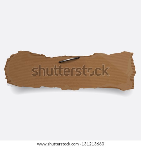 Cardboard tag on white background. Vector.