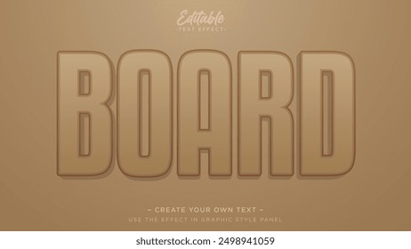 Cardboard text effect. Board mockup text template
