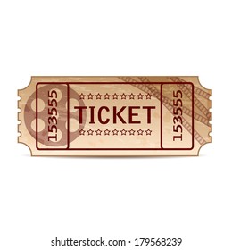 cardboard ticket on white background.vector 