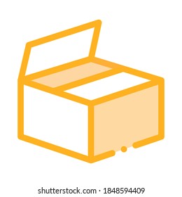 Caja de transporte de cartón Empaquetado Icono de vectores de lino. Cartonaje Pictograma Lineal Con El Concepto De Embalaje Abierto Y Cerrado. Ejemplo Parcel, Servicio de envío