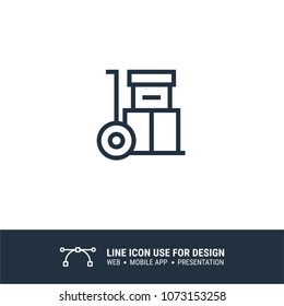 cardboard trolley icon