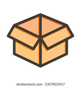 Icono De Colores Llenos De La Línea Espesa Del Vector De Cartón Para Uso Personal Y Comercial.
