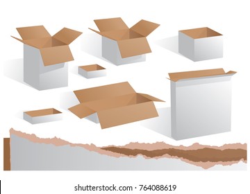 Cardboard vectors for various projects