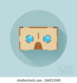 Cardboard virtual reality glasses. View from the oculars. Illustration suitable for advertising and promotion 