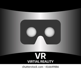 cardboard virtual reality VR glasses icon logo with background